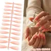 Puntas de Uñas Europeas y Americanas de Moda de Gama Alta Mate de Punta Larga, Colección de Color Sólido, Piezas para Uñas, 24 Piezas