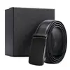 Cinturón de Cuero Personalizado para Hombre de Cuero Genuino Hebilla Automática Cinturón de Cintura de Piel de Vaca Logo Impreso a Color Regalo de Negocios Hebilla de Trinquete Cinturón de Cuero de Primera Capa para Hombre