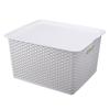 9008 Cesta de Armazenamento de Rattan com Tampa Grande Organizador Moderno Caixa de Armazenamento Estrutura de Armazenamento Quadrada Longa Cesta de Armazenamento de Alta Qualidade