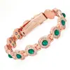 Pulseira Magnética Redonda Popular com Pedras Inteiras Transfronteiriça Moda Europeia e Americana Fecho de Linha Única Pulseira Magnética Antiestática para Mulheres em Estoque