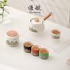 Qianhang Wanli Shanhe Olla Giratoria Cerámica Tetera Giratoria Automática Juego de Té Kung Fu para el Hogar Regalo de Alta Gama