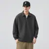 Ropa para Hombre Fengshe / Nueva Camisa Polo de Media Cremallera para Hombre Primavera y Otoño Manga Larga Cuello Campana Sudadera Gruesa para Hombre