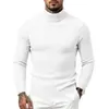 Bestseller Transfronterizo Otoño/Invierno 2026: Suéter casual relajado de manga larga para hombre, de punto trenzado de cuello alto, ajuste slim, con rayas verticales
