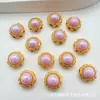 Nueva Caja Mágica Redonda con Lazo de Corazón de Diamante Dorado Ocho Agujeros Separadores de Cuentas Pulsera de Cuentas DIY Collar Joyería