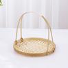 Cesta portátil tejida de bambú, bandeja para fotografía, accesorios de decoración de pared, plato de flores, venta al por mayor