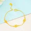 Pulseira de imitação de ouro 18K de luxo leve Joias para meninas Daisy Explosões transfronteiriças Pequenas joias de mão de ouro de areia fresca do Vietnã