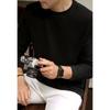¡Calentamiento Infrarrojo Lejano! Camiseta de Lujo Antiestática de Lana y Seda de Morera para Hombre Otoño e Invierno Manga Larga Engrosada Cuello Redondo Terciopelo de Doble Cara