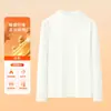 Camiseta base térmica de forro polar de doble cara, cuello semi-alto, 320 g, para hombre, camiseta de manga larga para otoño e invierno, forrada de forro polar, engrosada, top interior cálido