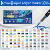 Marcador Acrílico Líquido Recto Punta Suave Especial para Estudiantes de Primaria Apilable Color Pluma Estudiante de Arte Base Agua Set de Pinceles