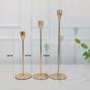 Adornos de Candelabro de Cumpleaños Festivo Luz Dorada Lujo Vela Lámpara de Mesa Hogar Estilo Occidental Accesorios Románticos para Cena a la Luz de las Velas de Boda