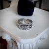 Anillo de moneda de cobre con giro, estilo nacional, auspicioso, retro, antiguo, ancho, de aleación, abierto, para mujer, venta al por mayor