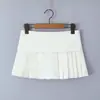 Design de Rua Popular Menina Sexy Cintura Baixa Saia Plissada Anti-Poeira Mini Saia Branca Pequena Saia Evasê