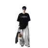 Camiseta de Manga Corta de Algodón Puro para Hombre, Moda Ins de Verano Estilo High Street Americano, Camiseta Versátil de Media Manga para Parejas, Tops Casuales