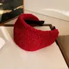 Diadema de Felpa de Cordero de Ala Ancha para Mujer, Diadema de Corona Alta, Versátil para Salir, Pasador Diario, Accesorio para el Cabello de Otoño e Invierno