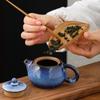 Suministrado Directamente por el Fabricante, Tetera de Cerámica Tianmu Esmaltada en Horno para Uso Doméstico, Juego de Té de Cerámica Kung Fu, Tetera Longdan, Tetera para Preparar Té, Tetera Xishi
