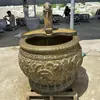Tanque de Peces Florero Tallado en Piedra Piedra Azul Natural Carácter Fu Puerta del Tanque de Peces Mar Exterior Villa Patio Decoración Adorno para Peces