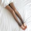 Outono e inverno novo veludo acolchoado pele-transparente leggings femininos tamanho grande cinza de comissária de bordo carne falsa-transparente meia-calça de peça única transfronteiriça