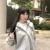 Moletom com Capuz Solto Design Americano Feminino 2026 Outono/Inverno Novo Estilo Estilo Vibe Top Casual Falso Duas Peças