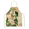 Delantal de lino con estampado de mariposas y flores americanas, impermeable y a prueba de aceite, overol creativo para padres e hijos para la limpieza del hogar