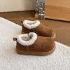 Zapatos de Patata Pequeños para Niñas, Zapatos Grandes de Algodón para Niños, Zapatos Peludos Nuevos de Invierno, Engrosados con Forro Polar, Zapatos Birkenstock para Niños, Zapatos Antideslizantes de Moda