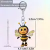 Llavero de Serie de Girasol y Abeja Lindo y Divertido de Amazon Transfronterizo Colgante de Mochila de Margarita Acrílica 2D