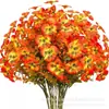 Folhas Artificiais de Eucalipto para Exterior com 7 Galhos, Amor-perfeito, Decoração para Casa Interior, Decoração de Casamento, Flores Artificiais