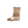Sandalias de verano para exteriores de estilo francés romano antiguo con intrincados recortes, sandalias de plataforma 2026 para aumentar la altura, botines para mujer con hebilla de cinturón