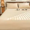 Color Sólido Invierno Coral Leche Terciopelo Cama Sábanas de Cama Pieza Única Engrosada Forrada de Felpa Colcha Estudiante Dormitorio Individual Felpa Cama Sábanas de Cama Colcha