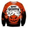 Suéter Divertido de Halloween con Elementos de Dibujos Animados para Hombres y Mujeres Transfronterizo, Suéter Festivo, Top con Estampado 3D para Niños, Ambiente