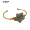 WT-B639 comercio exterior al por mayor gema forma de estrella pulsera de latón ajustable para niña accesorios básicos diarios