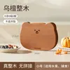 Tabla de cortar cuadrada con agujeros redondos para uso doméstico de madera wengué, tabla para frutas, tabla antibacterial de madera maciza estilo japonés, tabla de cortar para cocina