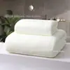 Toalha de banho de flanela coral transfronteiriça cor sólida grossa absorvente grande para adulto toalha de banho pode ser adicionada toalha de publicidade conjunto de toalhas de banho