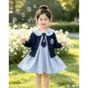 Nuevo Vestido de Princesa Elegante para Niñas de Primavera y Otoño con Cuello de Muñeca, Conejito Lindo, Dulce, Moda Estilo Coreano Versátil