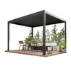Gazebo inteligente de liga de alumínio personalizado, resistente à neve e ao vento, gazebo simples de parque com palhetas, gazebo inteligente com palhetas basculantes