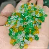 Ábaco de Jadeíta Tricolor Tipo Hielo con Agujero Grande, Cuentas de Piedra Ba Shan, Accesorios y Espaciadores para Joyería DIY, Pulseras, Collares