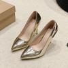 Zapatos de Tacón Alto de Comercio Exterior 2025 Otoño Nuevo Estilo Simple y Sexy Stiletto Punta Afilada Boca Baja Zapatos de Moda para Mujer Venta al por Mayor