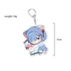 Anime Re:Zero - Comenzando la Vida en Otro Mundo Mercancía Colgante Pequeño Llavero Acrílico Colgante de Rem Ram