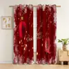 Cortinas decorativas opacas personalizadas transfronterizas nuevas, rojas clásicas con estampado digital de Navidad, para dormitorio y sala de estar Amazon