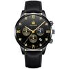 Venta Directa de Fábrica Reloj de Pulsera para Hombre de Cuarzo con Falso Calendario de Negocios de Tres Ojos, Escala Romana de Diamantes