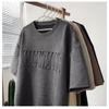 Verano Americano Retro Ins Moda Trendy Casual Suelto Manga Corta Juvenil Popular Versátil Cuello Redondo Manga Media Top