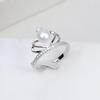 Diy Accesorios de Perlas Anillo Abierto de Corona de Plata S925 Anillo Suelto 7-8 Anillo de Dedo Vacío Semiterminado 248