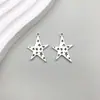 1 Novo Pingente de Estrela de Cinco Pontas Vazada Série Estrela Liga de Prata Antiga Pingente Acessórios para Joias DIY