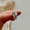 Anillo Aurora palaiba de Plata de Ley S925 Rueda de Estrella diseño de nicho apilado diamante rosa palaicha anillo de diamante de alto carbono
