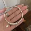 Transmisión en Vivo de Douyin Pulsera Ping An Feliz Xiangyun Chapada en Cobre y Plata Estilo Chino Pulsera Sólida Xiangyun Regalo para Novia