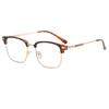 2022 Nuevas gafas de moda con montura de metal, lentes anti-luz azul, lentes planas, cejas cuadradas, retro, lisas, con miopía