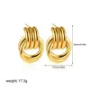 Aretes de Círculo de Oro de 18K, Anillos Dobles Tridimensionales, Aretes Sencillos de Bobina Doble Capa, Aretes Transfronterizos Europeos y Americanos de Amazon