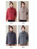 2024 Tops de Penas para Mãe Inverno Novo Meia-idade e Idosos Tops Bordados Estilo Chinês Curto Temperamento Roupa de Mãe