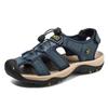 7239 Transfronteiriço 48 Sandálias de Tamanho Grande Masculinas Verão Novo Couro Genuíno Sapatos de Praia Sandálias Masculinas Antiderrapantes Costuradas à Mão Sapatos Masculinos