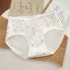 Bragas de Algodón Puro con Estampado Floral Vintage para Mujer 10A Antibacterianas con Entrepierna Extendida Sin Costuras de Cintura Media Ropa Interior para Mujer