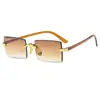 Gafas de Sol sin Marco con Borde Cortado de Moda Popular Europea y Americana para Mujer, Estilo Callejero y de Pasarela, Gafas de Sol Unisex